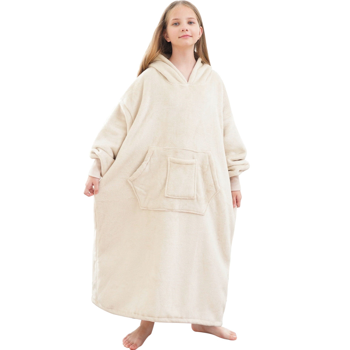 REDESS Oversized Wearable Blanket Hoodie Sweatshirt for Unisex Boy and Girl-Dark Grey