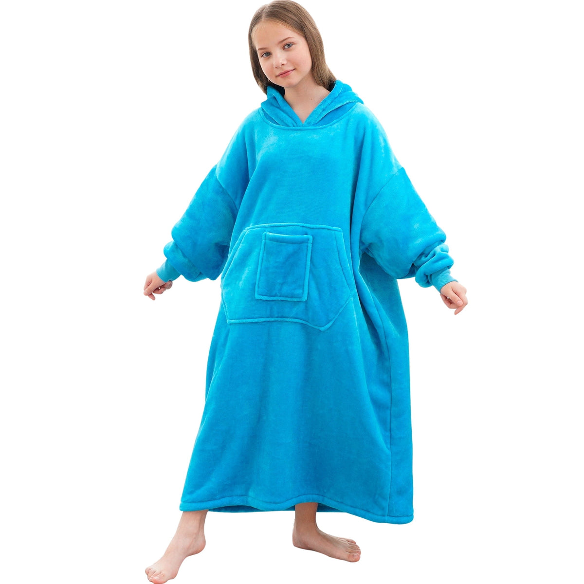 REDESS Oversized Wearable Blanket Hoodie Sweatshirt for Unisex Boy and Girl-Dark Grey