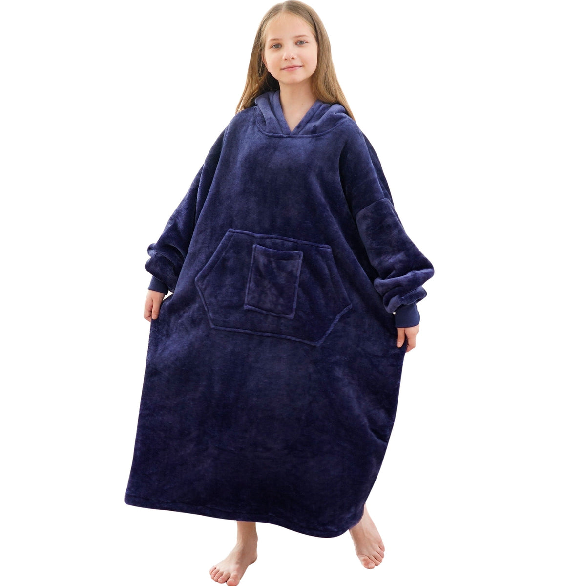 REDESS Oversized Wearable Blanket Hoodie Sweatshirt for Unisex Boy and Girl-Dark Grey
