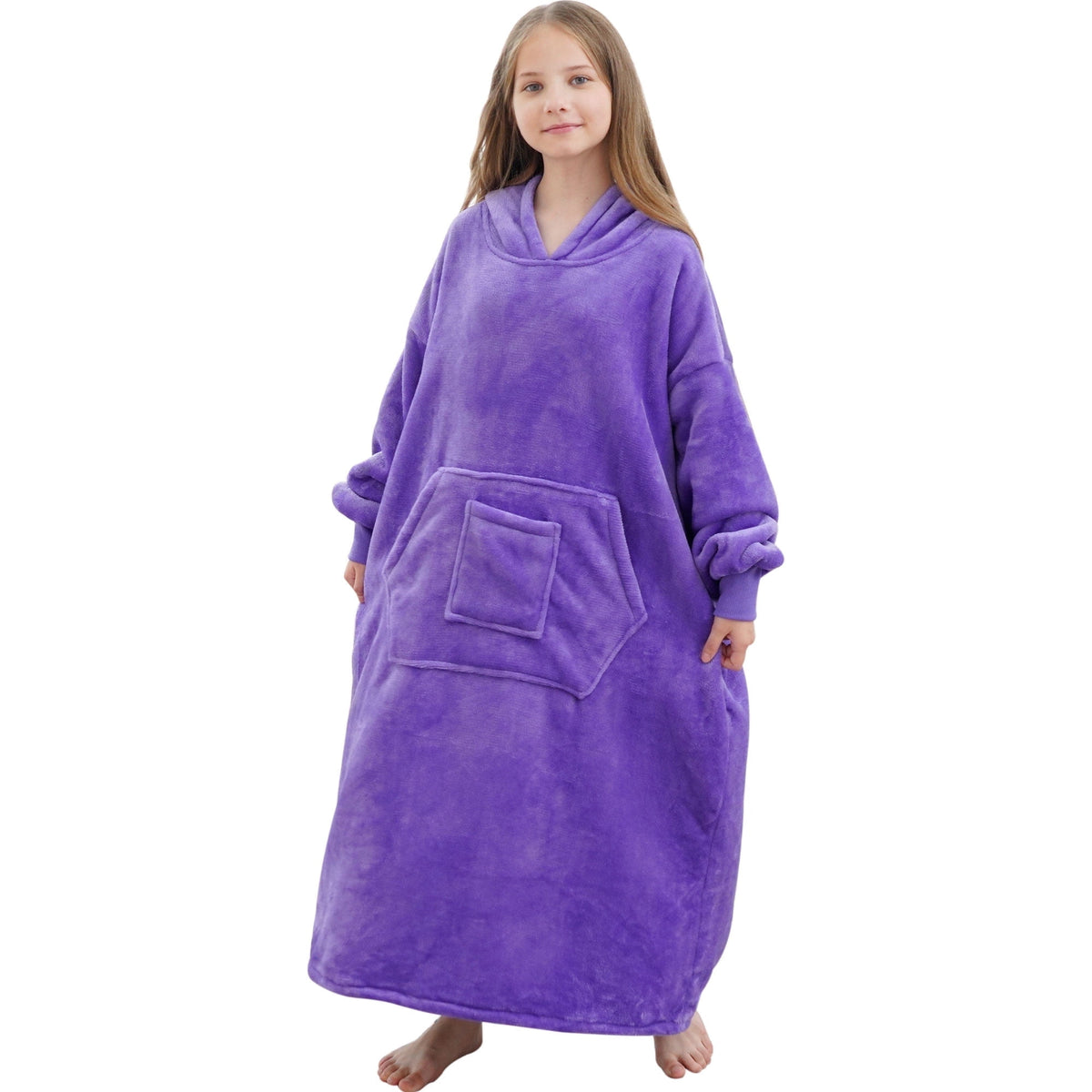 REDESS Oversized Wearable Blanket Hoodie Sweatshirt for Unisex Boy and Girl-Dark Grey