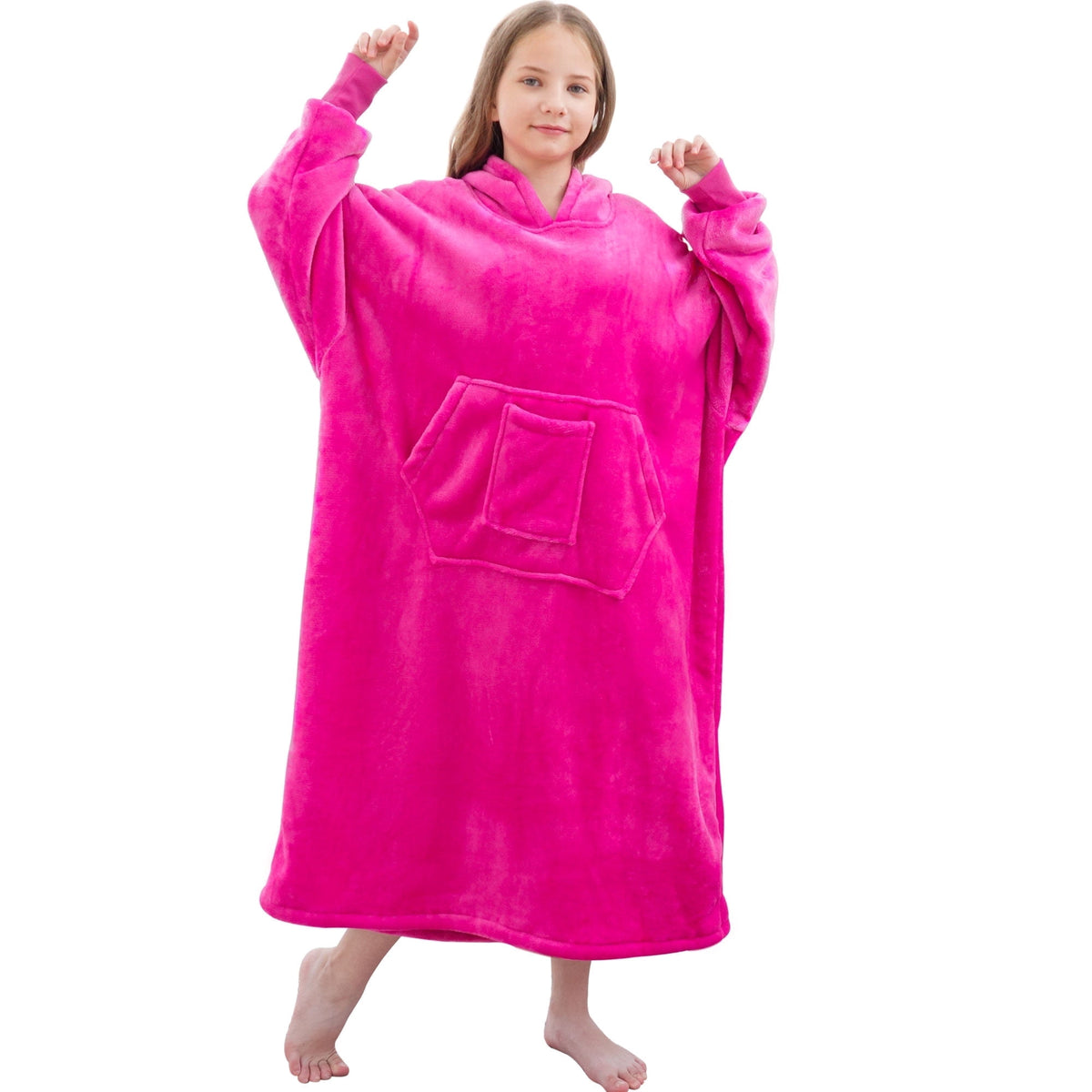REDESS Oversized Wearable Blanket Hoodie Sweatshirt for Unisex Boy and Girl-Dark Grey