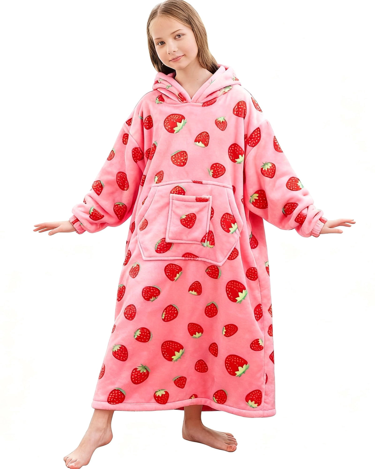 REDESS Oversized Wearable Blanket Hoodie Sweatshirt for Unisex Boy and Girl-Dark Grey