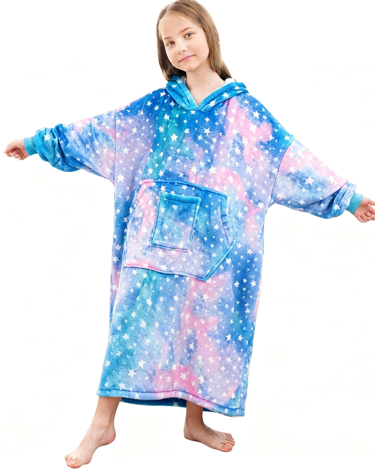 REDESS Oversized Wearable Blanket Hoodie Sweatshirt for Unisex Boy and Girl-Dark Grey