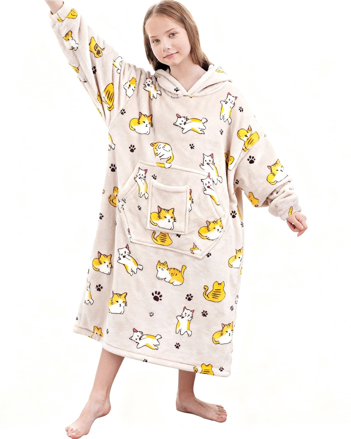 REDESS Oversized Wearable Blanket Hoodie Sweatshirt for Unisex Boy and Girl-Dark Grey