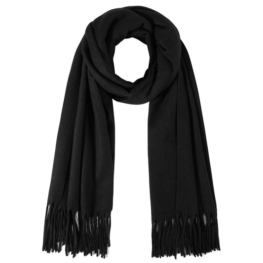REDESS Pashmina Shawl for Women, Soft Lightweight Winter Long Scarf for Women, Black