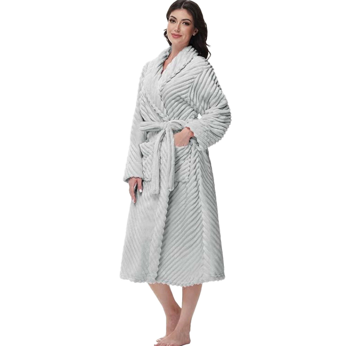REDESS Robes for Womens Fleece Plush Soft Warm Lightweight Bathrobe for Women