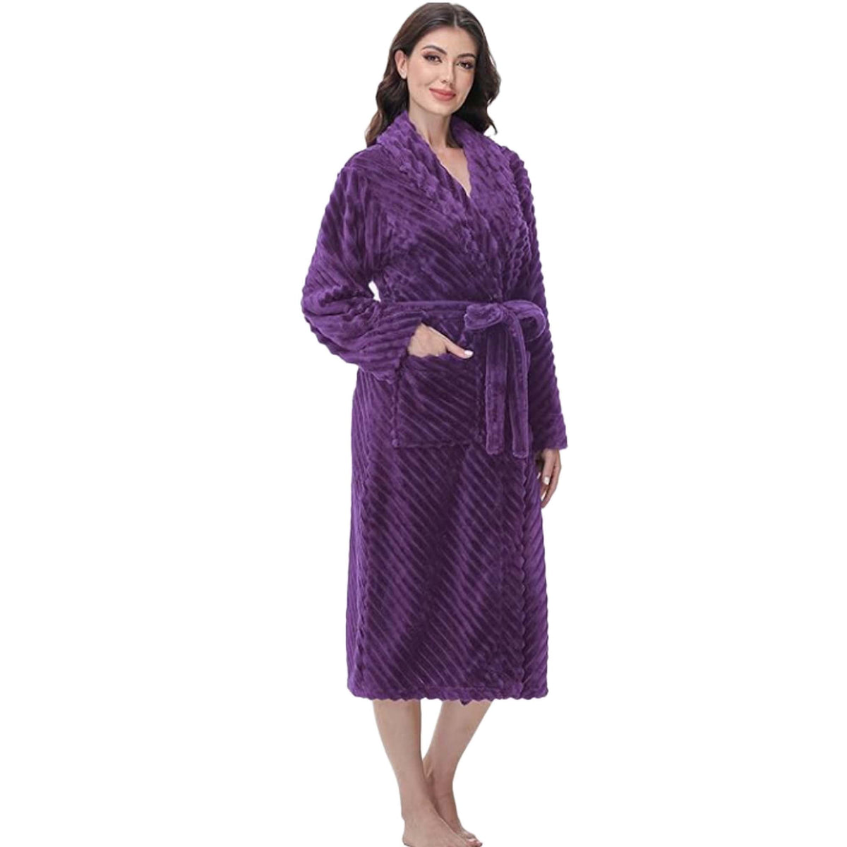 REDESS Robes for Womens Fleece Plush Soft Warm Lightweight Bathrobe for Women