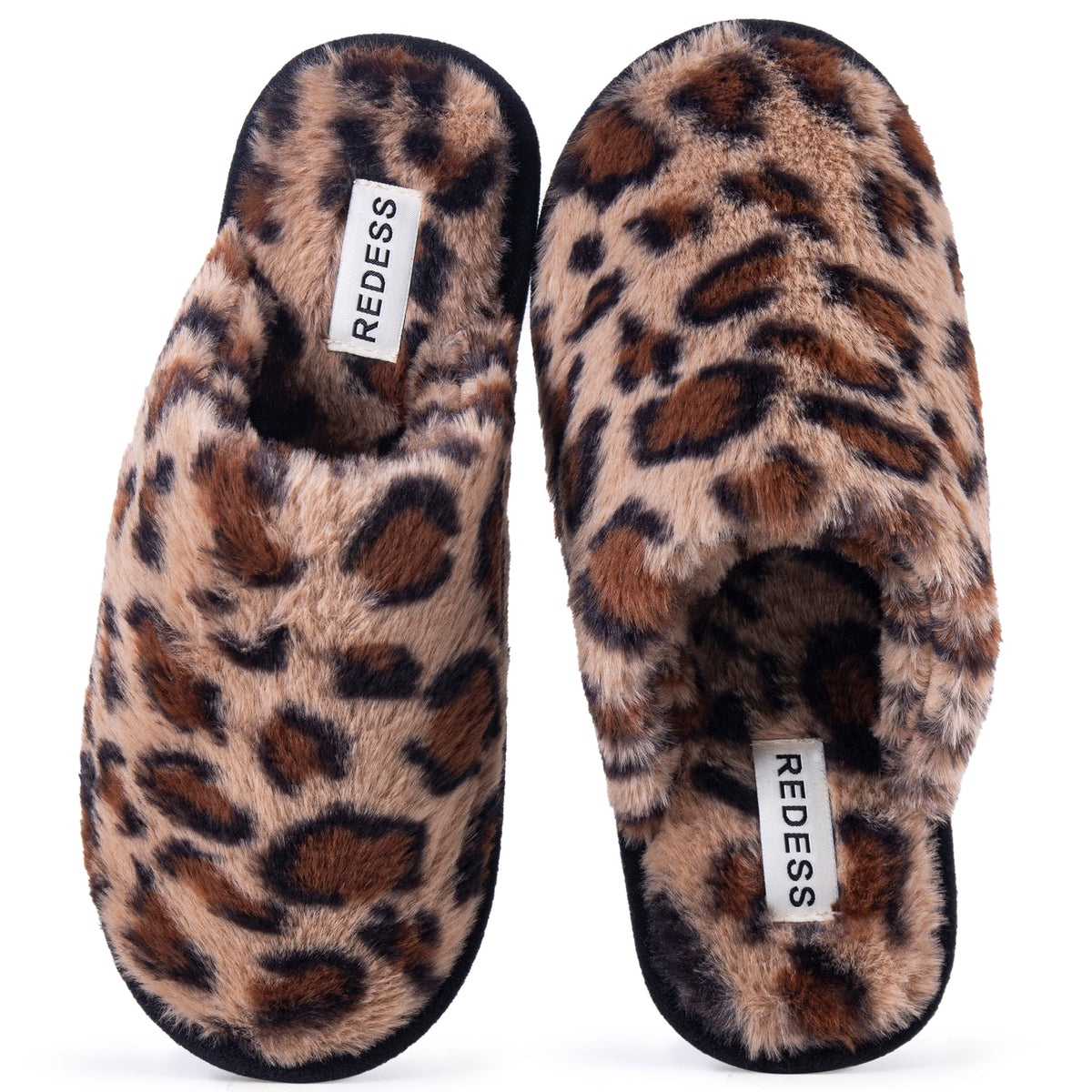 REDESS Womens Faux Fur Clog Slippers, Memory Foam Cozy House Slippers