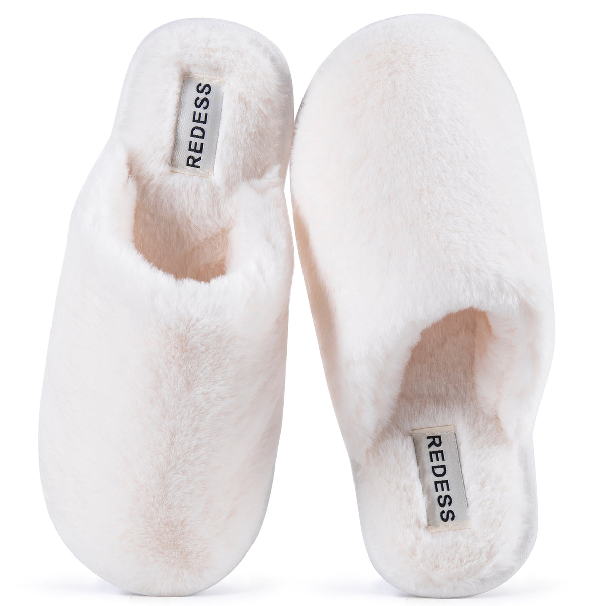 REDESS Womens Faux Fur Clog Slippers, Memory Foam Cozy House Slippers