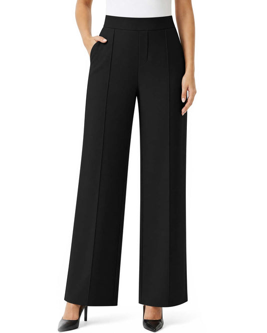 REDESS Sweatpants for Women Wide Leg Casual High Waisted Baggy Sweatpants Worker Wear Pants with Pocket,Black XS-2XL