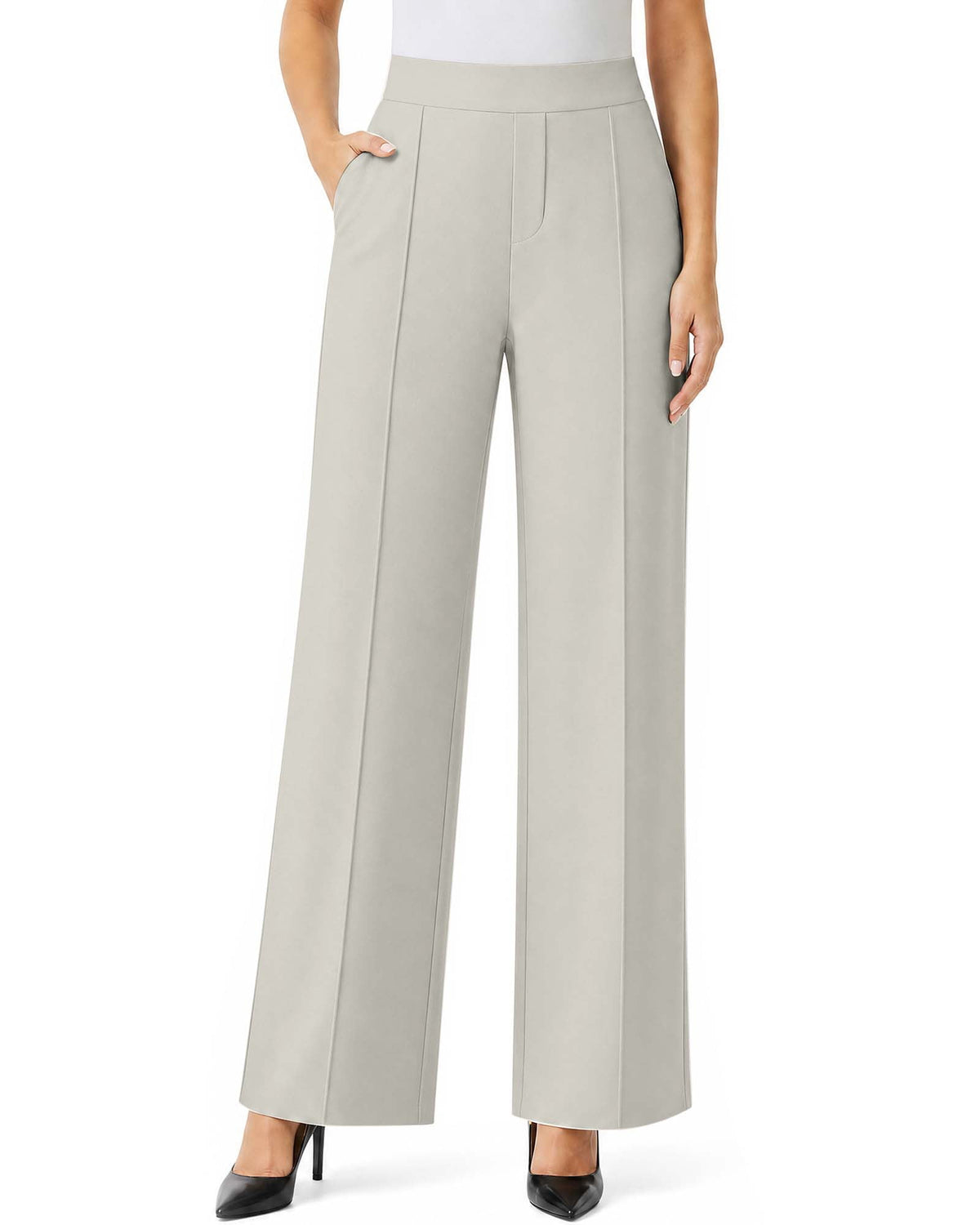 REDESS Sweatpants for Women Wide Leg Casual High Waisted Baggy Sweatpants Worker Wear Pants with Pocket,Black XS-2XL