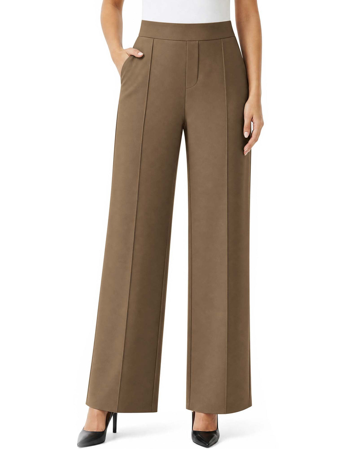 REDESS Sweatpants for Women Wide Leg Casual High Waisted Baggy Sweatpants Worker Wear Pants with Pocket,Black XS-2XL