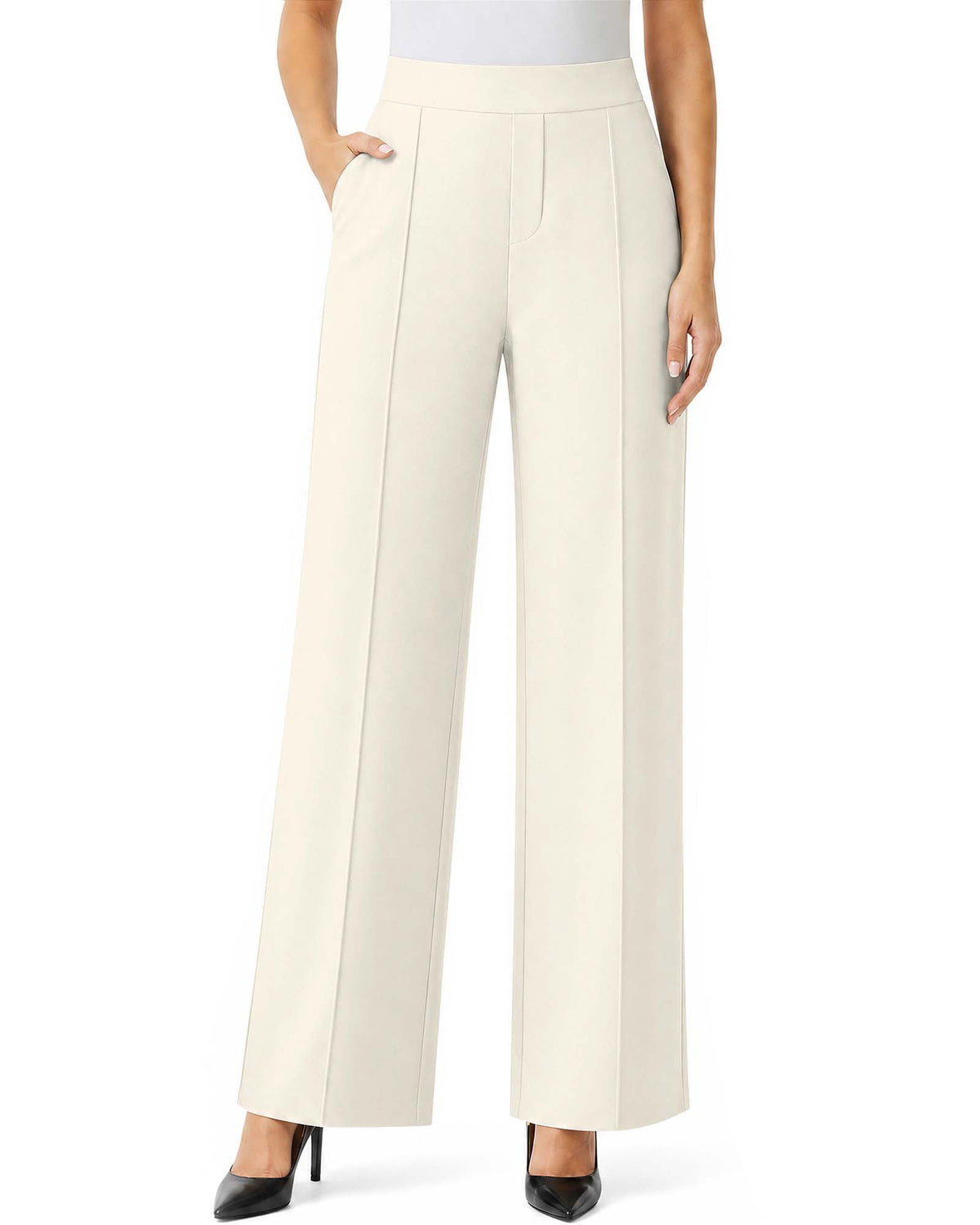 REDESS Sweatpants for Women Wide Leg Casual High Waisted Baggy Sweatpants Worker Wear Pants with Pocket,Black XS-2XL