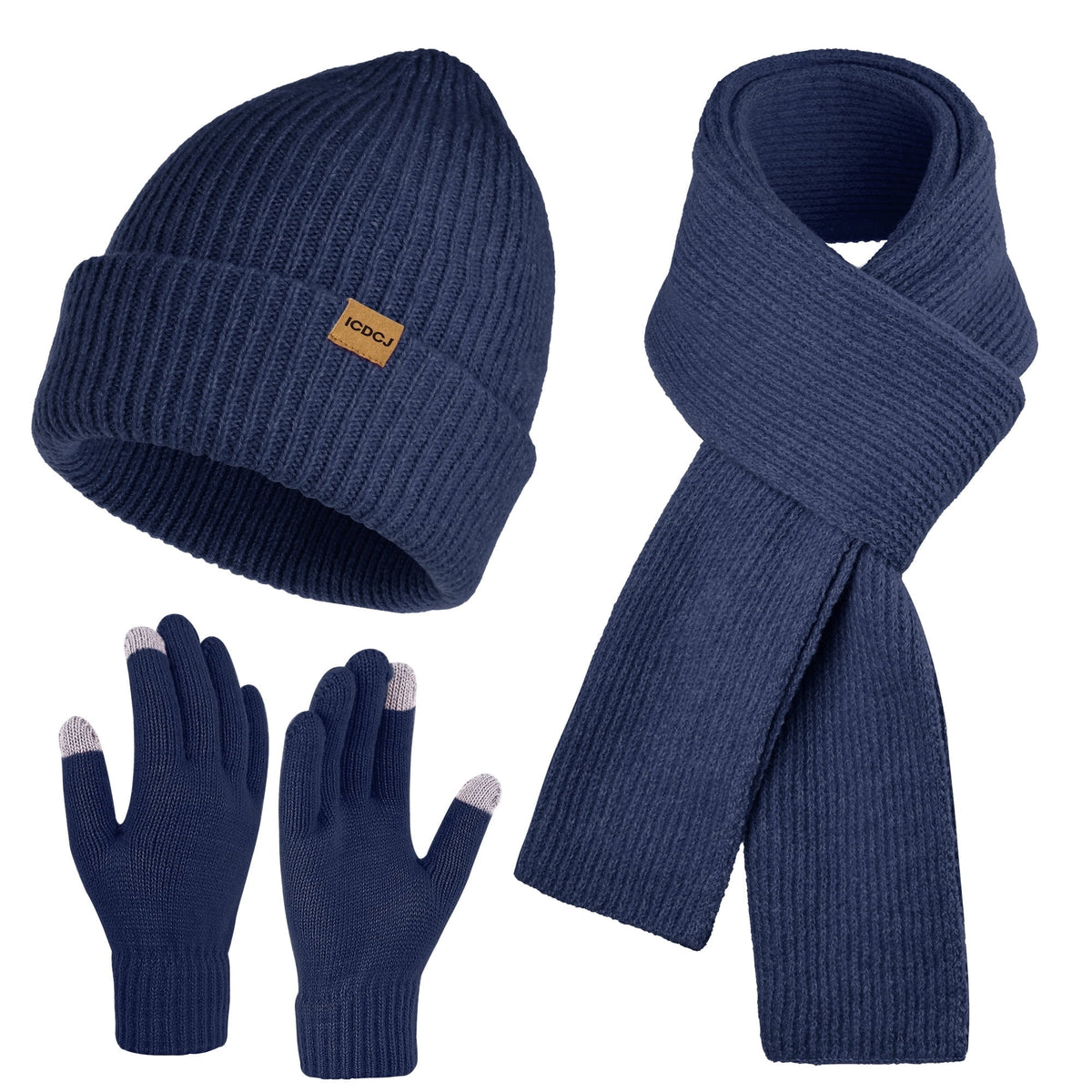 REDESS Winter Beanie Hat and Gloves Scarf Set for Men and Women£¬Black