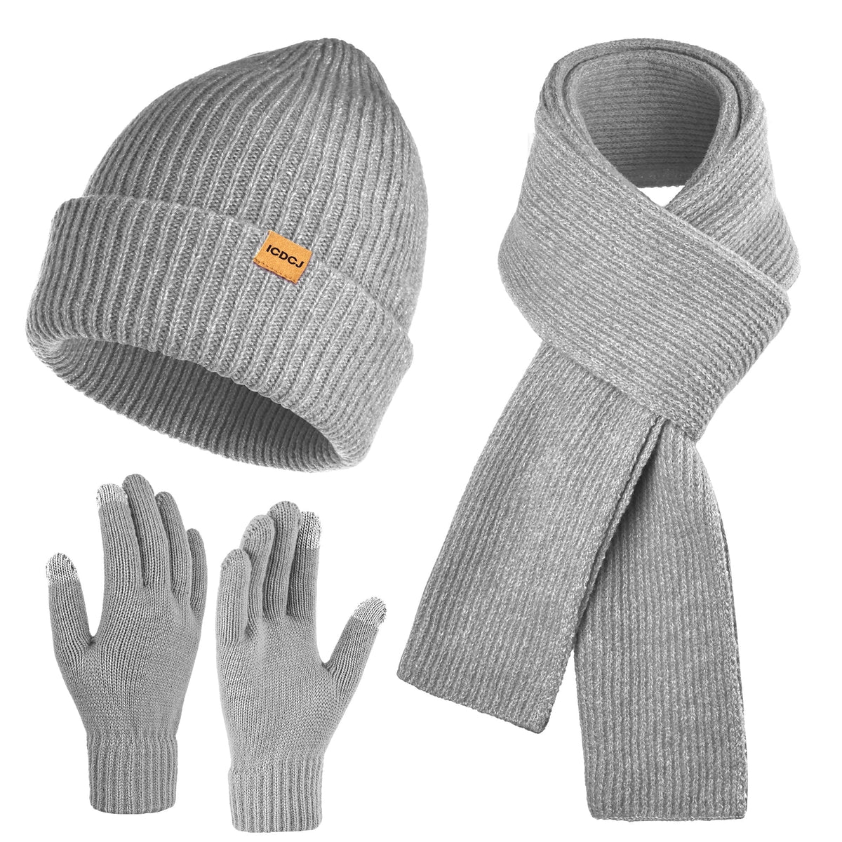 REDESS Winter Beanie Hat and Gloves Scarf Set for Men and Women£¬Black