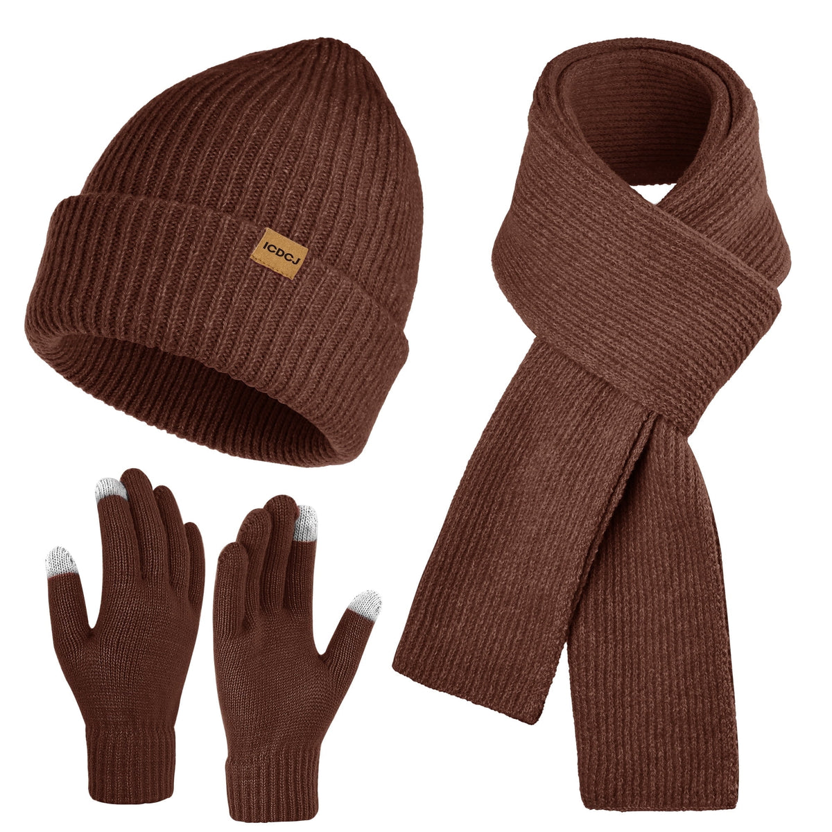 REDESS Winter Beanie Hat and Gloves Scarf Set for Men and Women£¬Black
