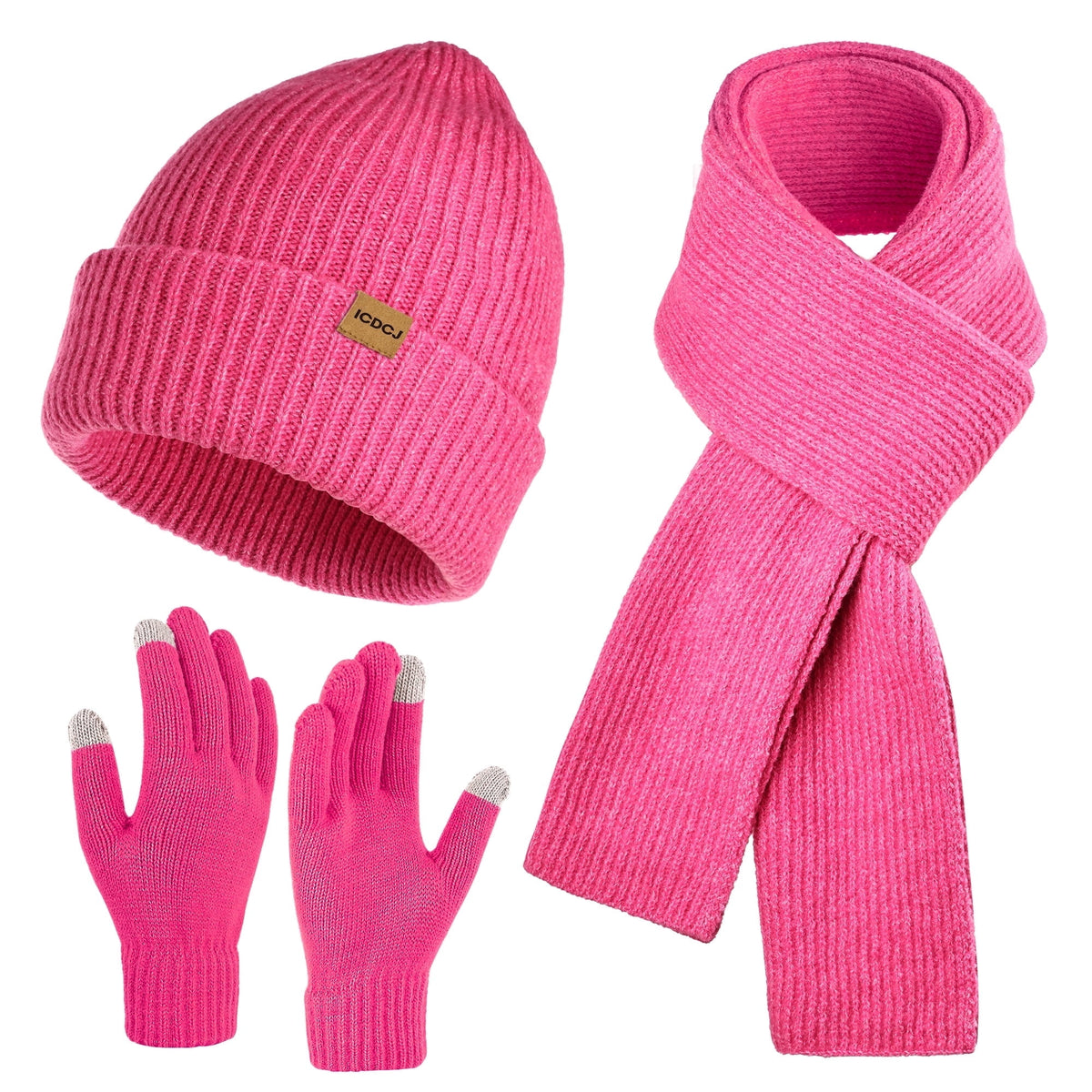 REDESS Winter Beanie Hat and Gloves Scarf Set for Men and Women£¬Black