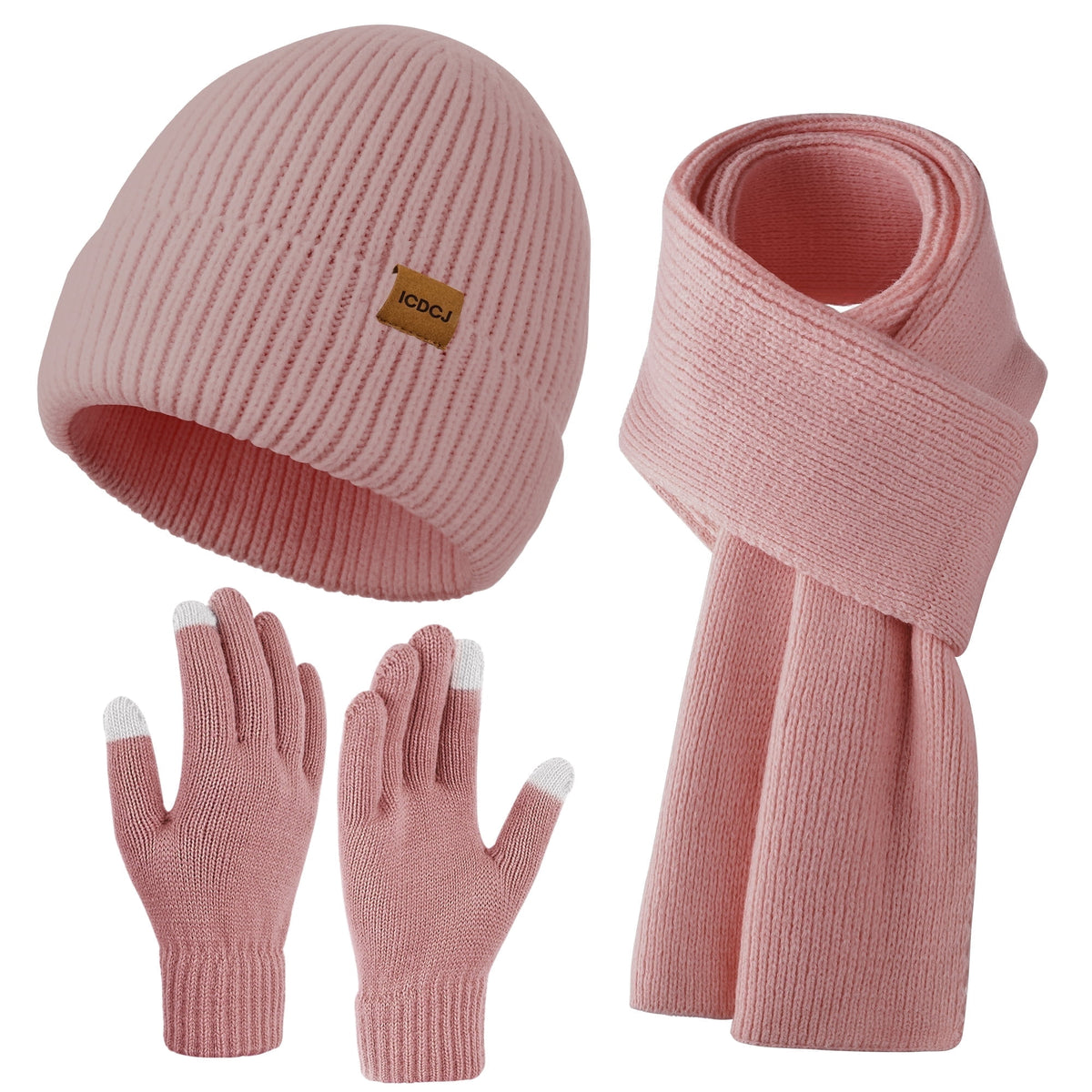 REDESS Winter Beanie Hat,Scarf and Gloves sets for Women and Men,Black