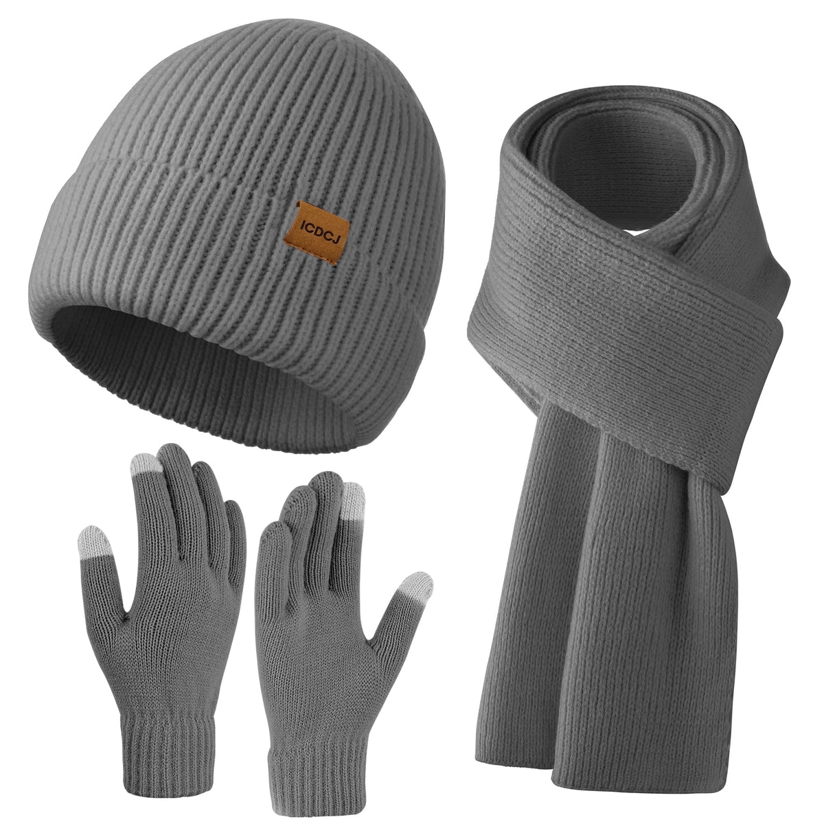 REDESS Winter Beanie Hat,Scarf and Gloves sets for Women and Men,Black