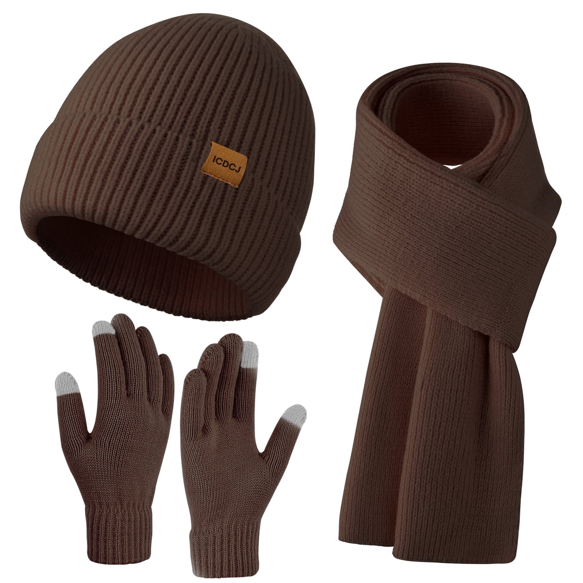 REDESS Winter Beanie Hat,Scarf and Gloves sets for Women and Men,Black