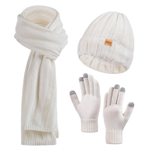 REDESS Winter Hat and Gloves Sets for Women, Fleece Lined Beanie Hat Scarf and Touchscreen Glove Sets for Women