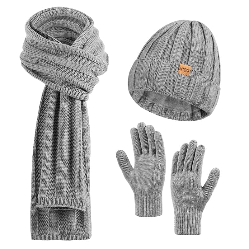 REDESS Winter Hat and Gloves Sets for Women, Fleece Lined Beanie Hat Scarf and Touchscreen Glove Sets for Women