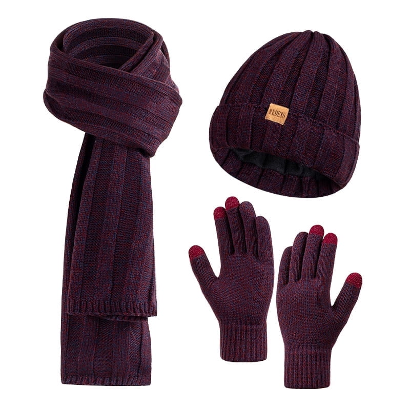 REDESS Winter Hat and Gloves Sets for Women, Fleece Lined Beanie Hat Scarf and Touchscreen Glove Sets for Women