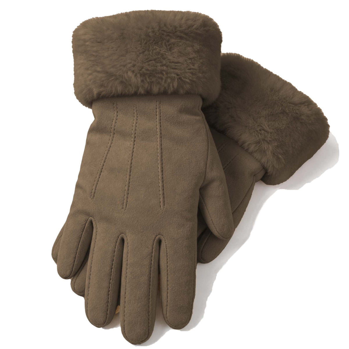 REDESS Womens Winter Gloves, Fleece Lined Touchscreen Windproof Gloves with Faux Fur Cuff