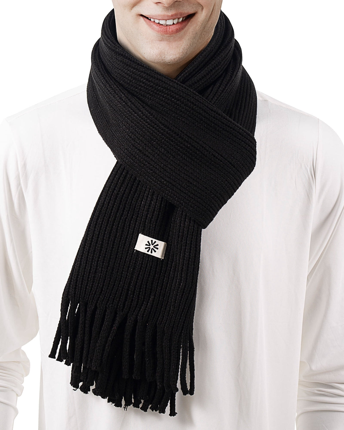 REDESS Winter Scarf for Men and Women Knit Long Thick Scarves for Adult Cold Weather Black