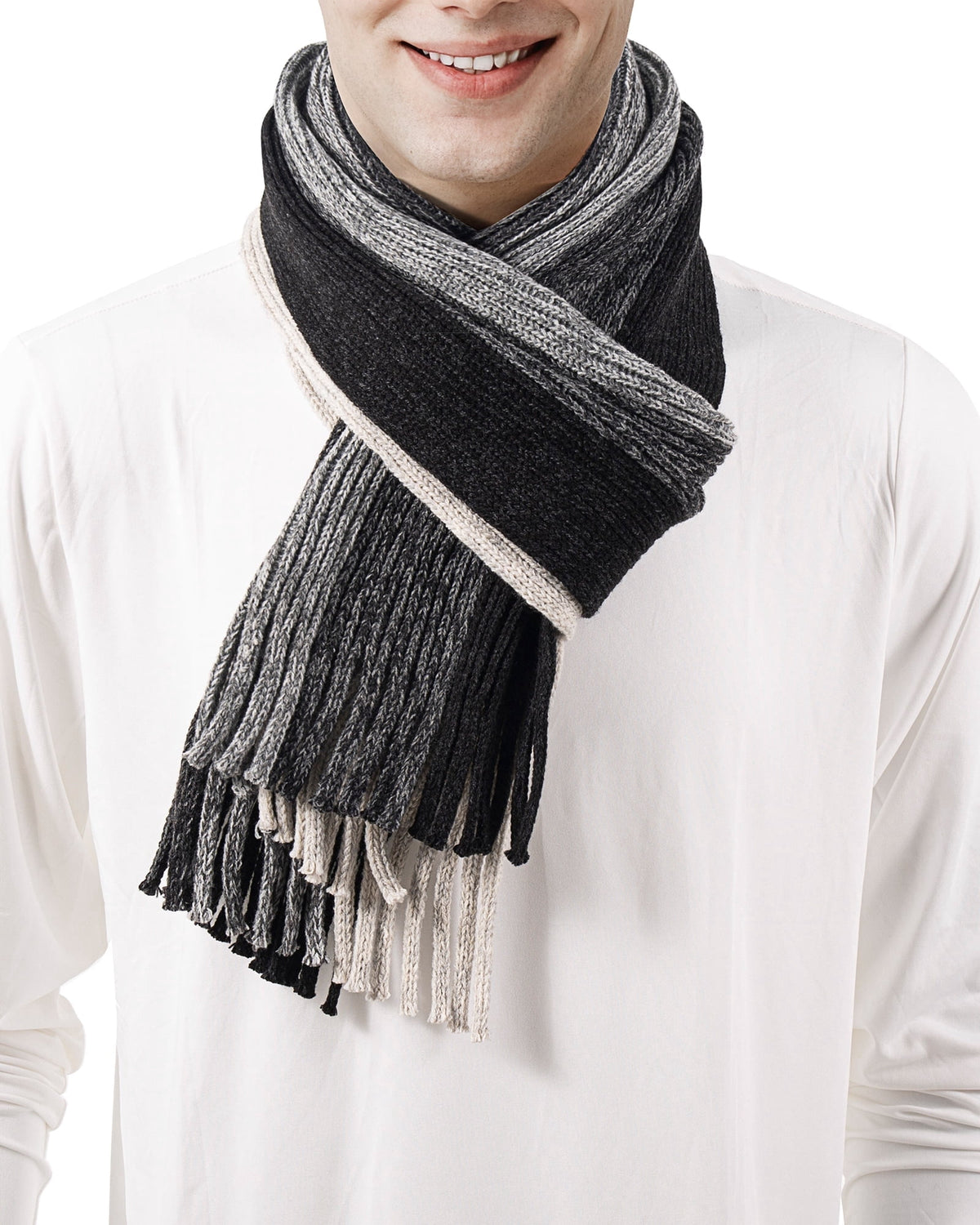 REDESS Winter Scarf for Men and Women Knit Long Thick Scarves for Adult Cold Weather Black