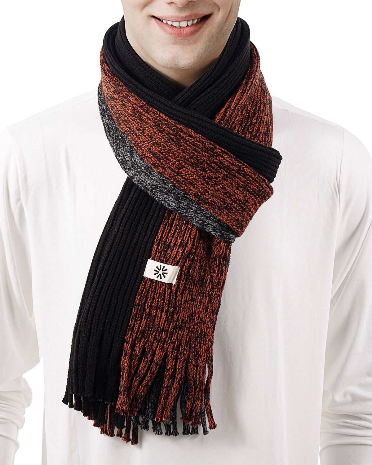 REDESS Winter Scarf for Men and Women Knit Long Thick Scarves for Adult Cold Weather Black