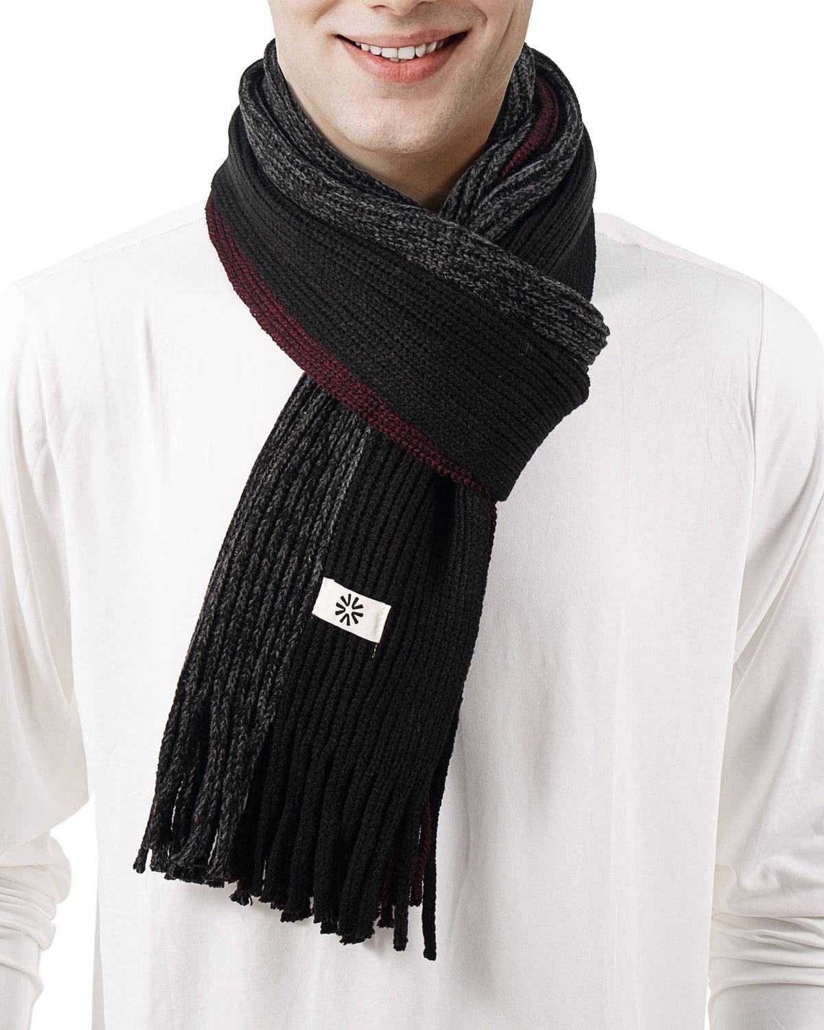 REDESS Winter Scarf for Men and Women Knit Long Thick Scarves for Adult Cold Weather Black