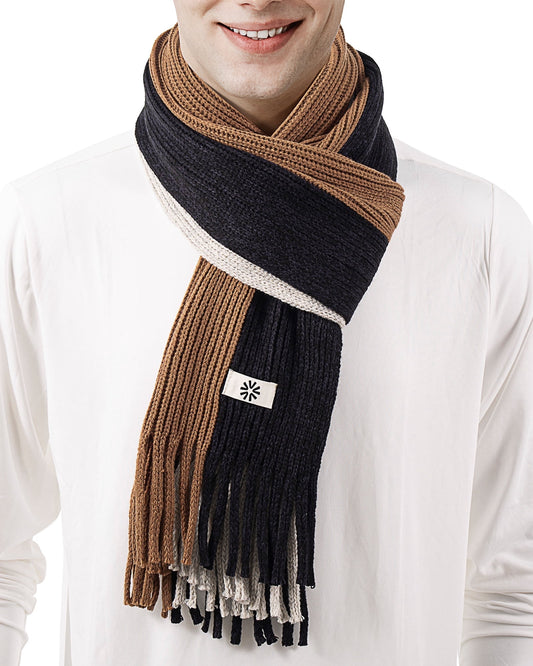 REDESS Winter Scarf for Men and Women Knit Long Thick Scarves for Adult Cold Weather Black