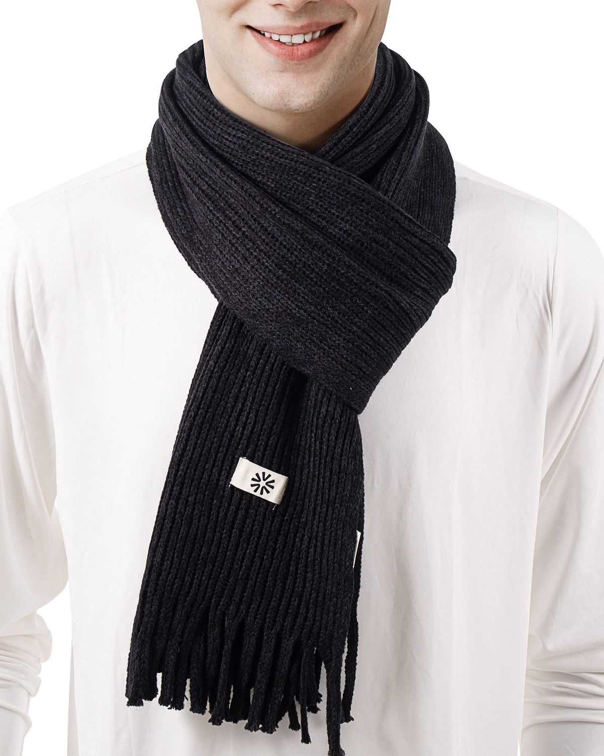 REDESS Winter Scarf for Men and Women Knit Long Thick Scarves for Adult Cold Weather Black