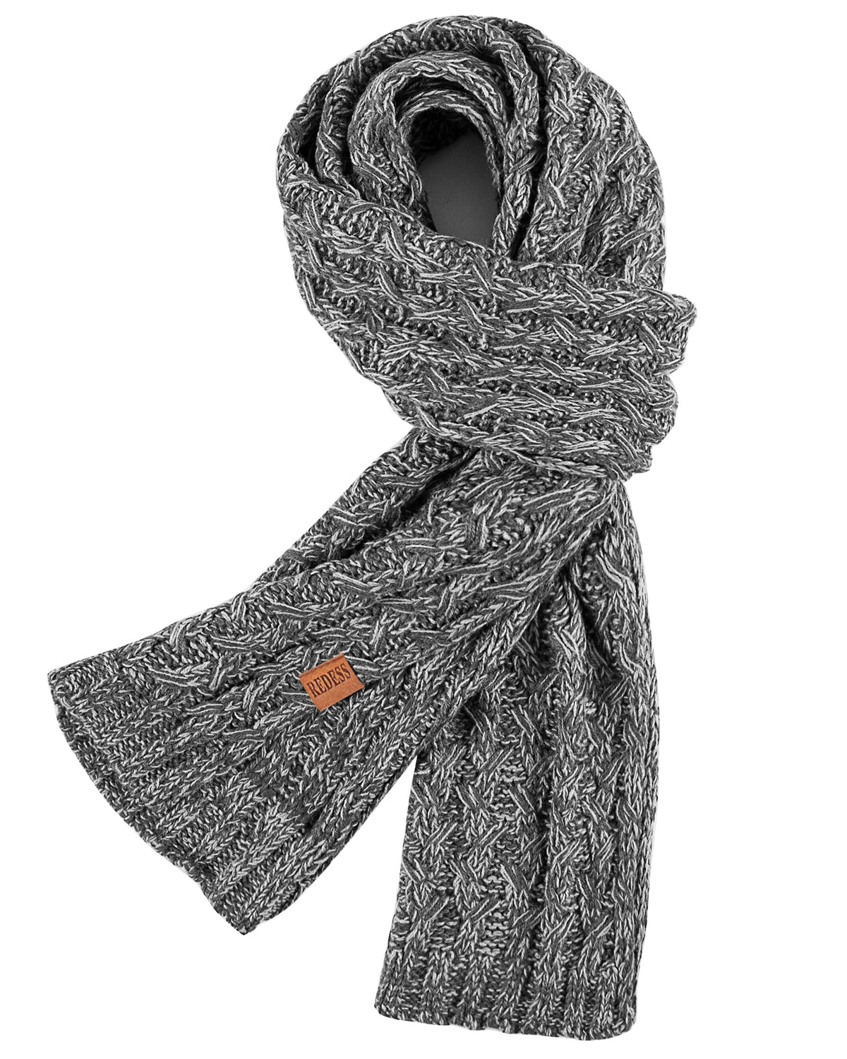 REDESS Women's Winter Scarf, Adult Warm Long Chunky Knit Scarves for Women, Black