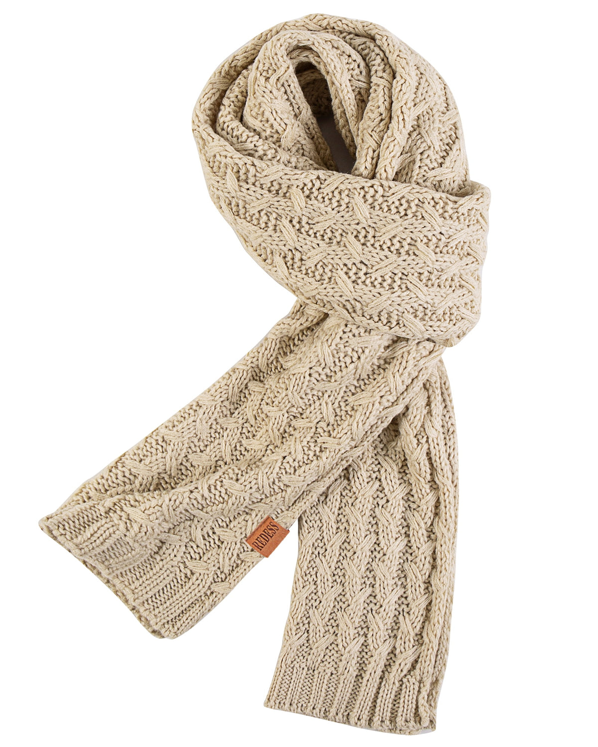 REDESS Women's Winter Scarf, Adult Warm Long Chunky Knit Scarves for Women, Black
