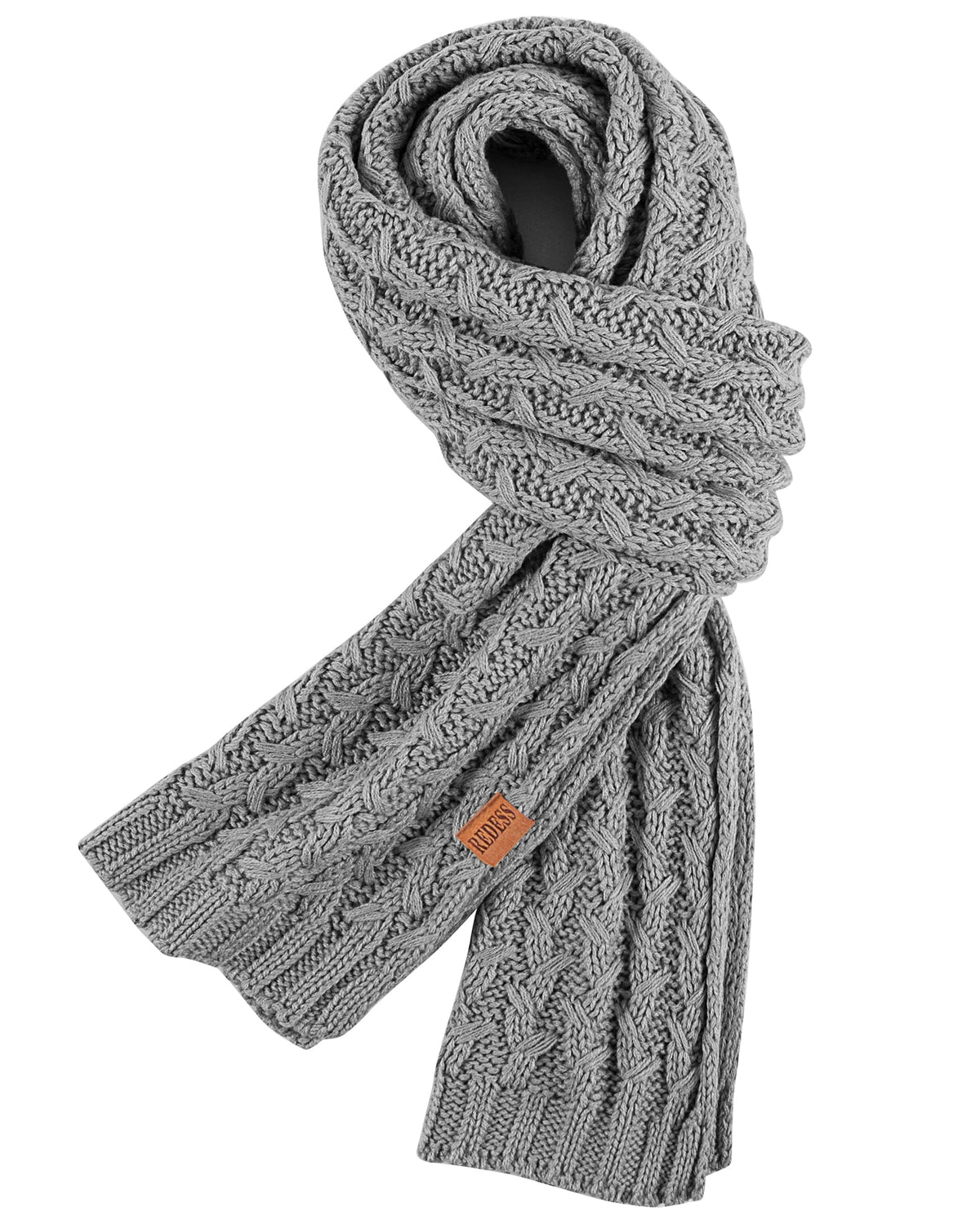 REDESS Women's Winter Scarf, Adult Warm Long Chunky Knit Scarves for Women, Black
