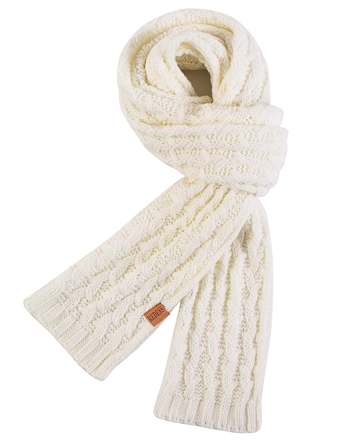 REDESS Women's Winter Scarf, Adult Warm Long Chunky Knit Scarves for Women, Black
