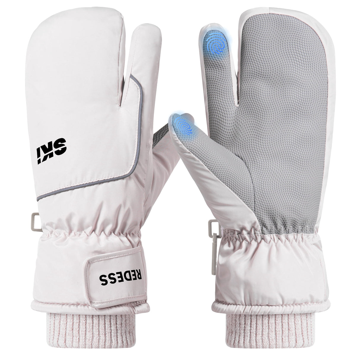 REDESS Winter Ski Gloves for Men & Women, Touch Screen Waterproof Windproof Thermal Insulated Winter Snow 3?Finger Mittens, S?XL