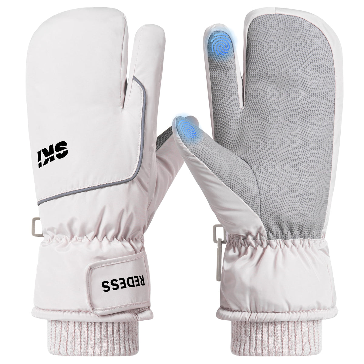 REDESS Winter Ski Gloves for Men & Women, Touch Screen Waterproof Windproof Thermal Insulated Winter Snow 3?Finger Mittens, S?XL