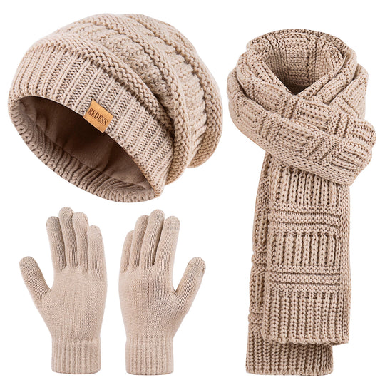 REDESS Women's Winter Slouchy Beanie Hat, Scarf & Glove Sets,Oat