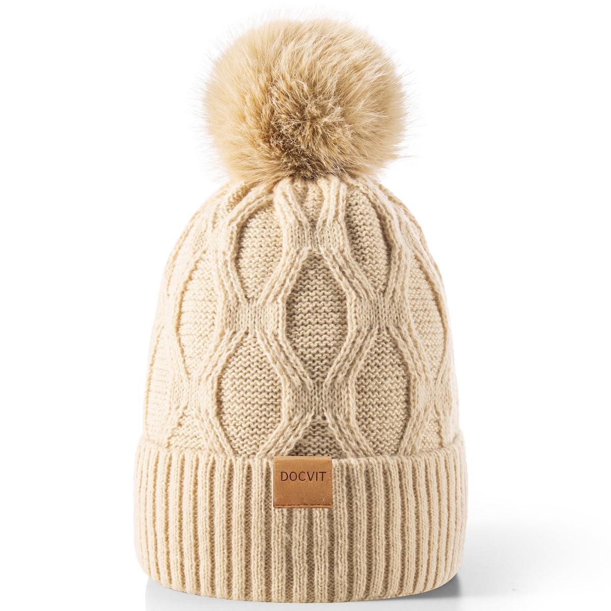 REDESS Womens Winter Beanie Hat with Warm Fleece Lined Black