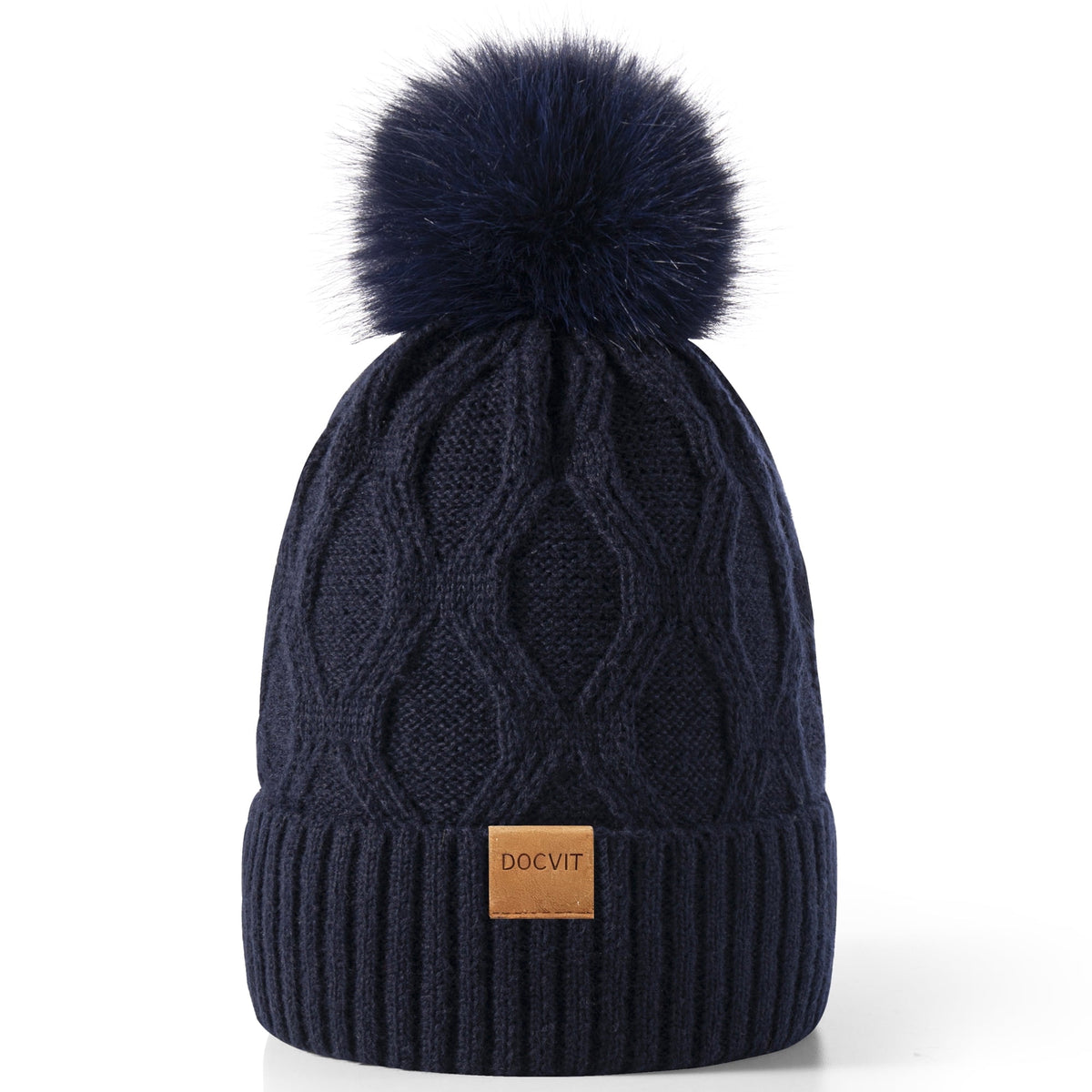 REDESS Womens Winter Beanie Hat with Warm Fleece Lined Black