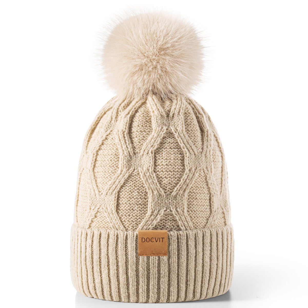 REDESS Womens Winter Beanie Hat with Warm Fleece Lined Black
