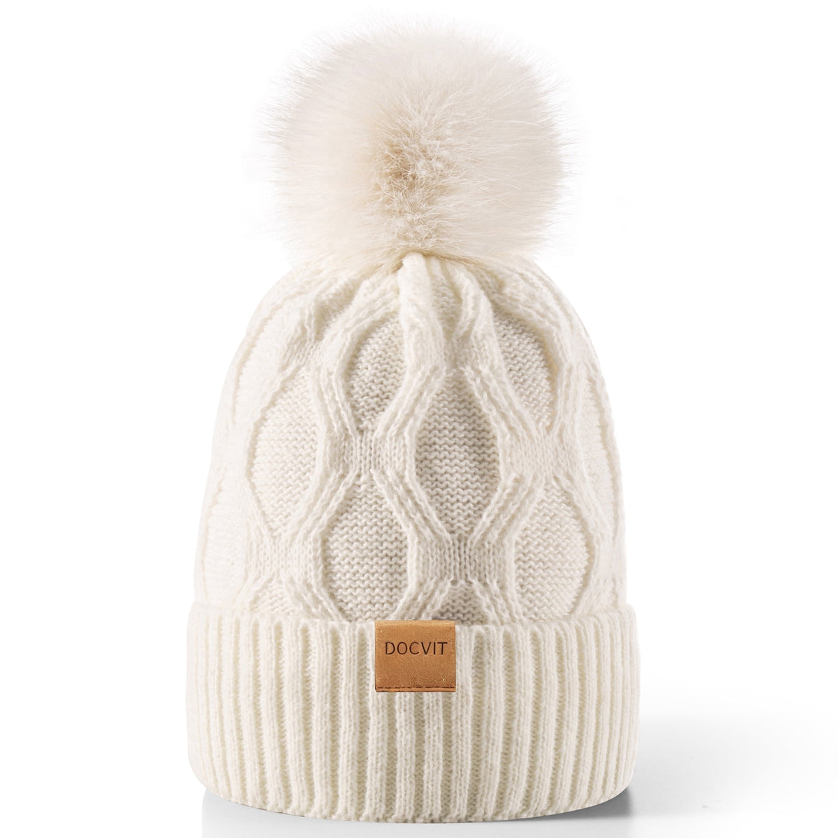REDESS Womens Winter Beanie Hat with Warm Fleece Lined Black