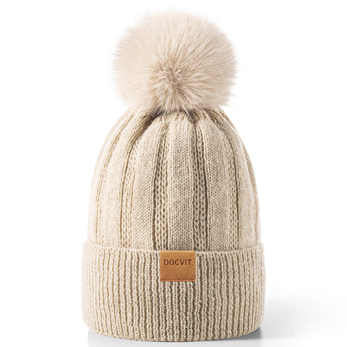 REDESS Women's Winter Beanie Hat Warm Fleece Lined Thick Skull Hat,Black