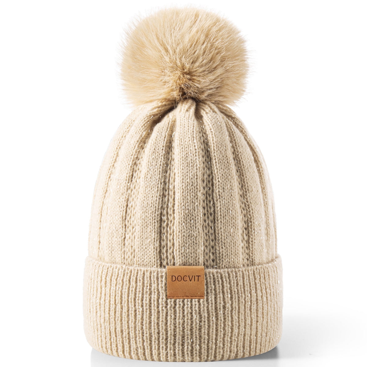 REDESS Women's Winter Beanie Hat Warm Fleece Lined Thick Skull Hat,Black