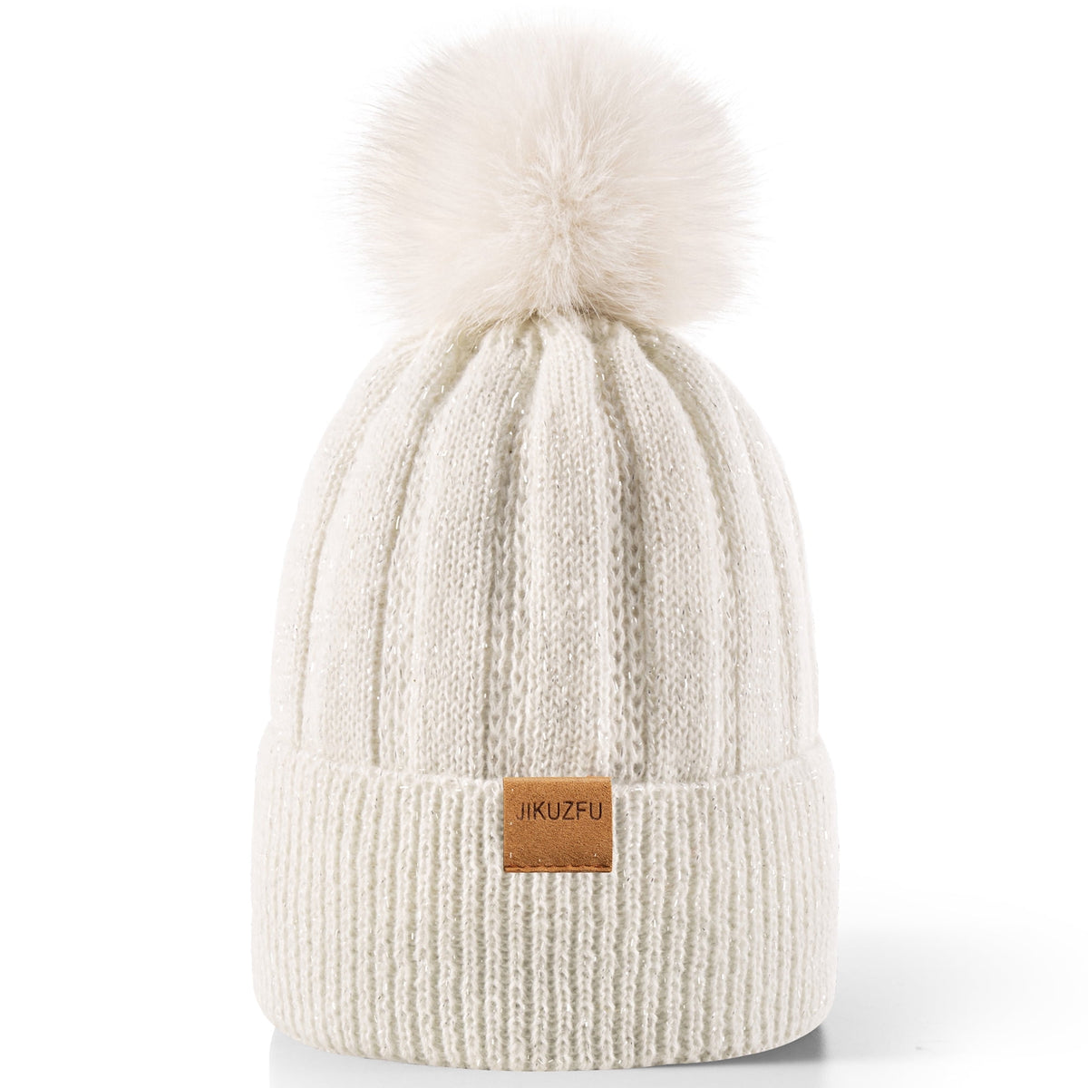 REDESS Women's Winter Beanie Hat Warm Fleece Lined Thick Skull Hat,Black