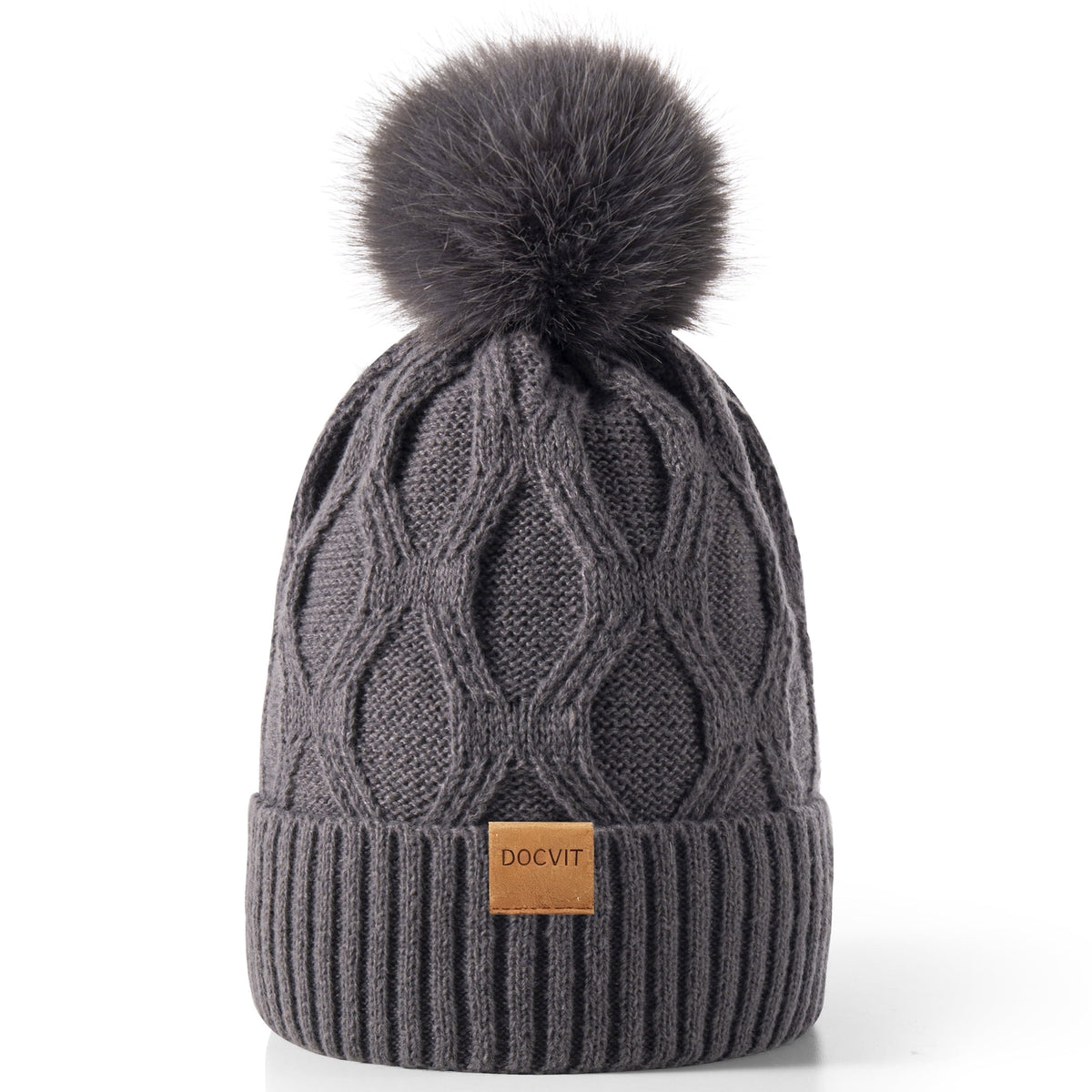 REDESS Womens Winter Beanie Hat with Warm Fleece Lined Black