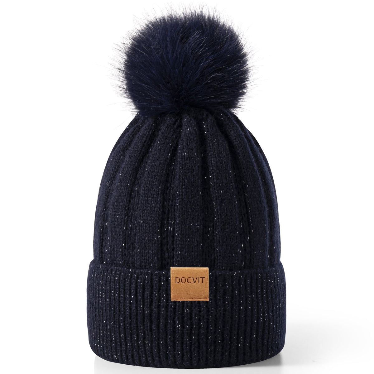REDESS Women's Winter Beanie Hat Warm Fleece Lined Thick Skull Hat,Black